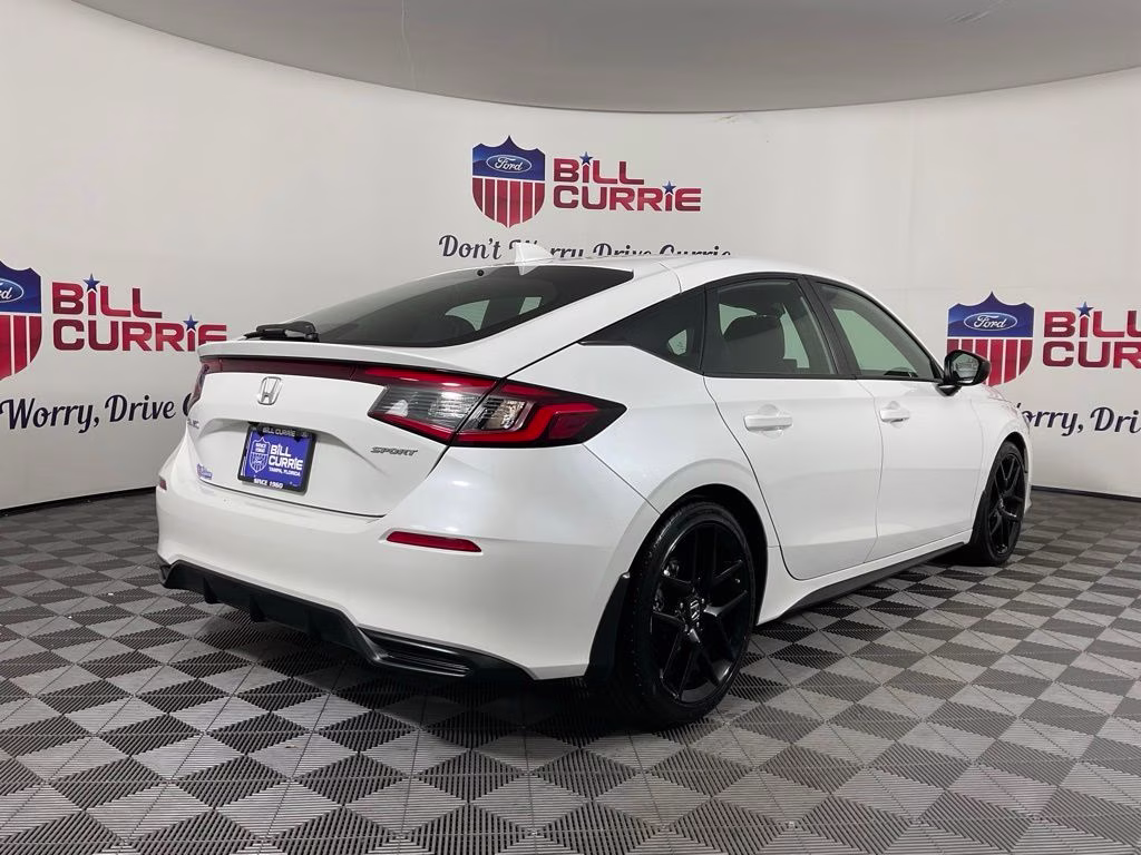 2024 Platinum White Pearl Honda Civic Sport FWD Hatchback