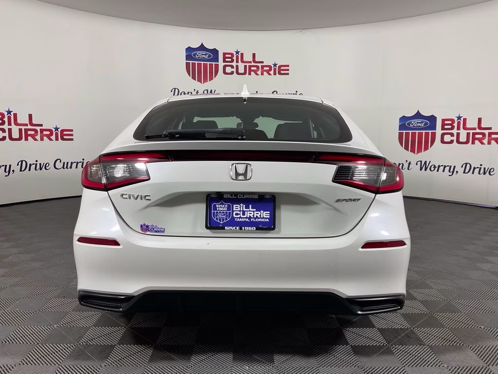 2024 Platinum White Pearl Honda Civic Sport FWD Hatchback