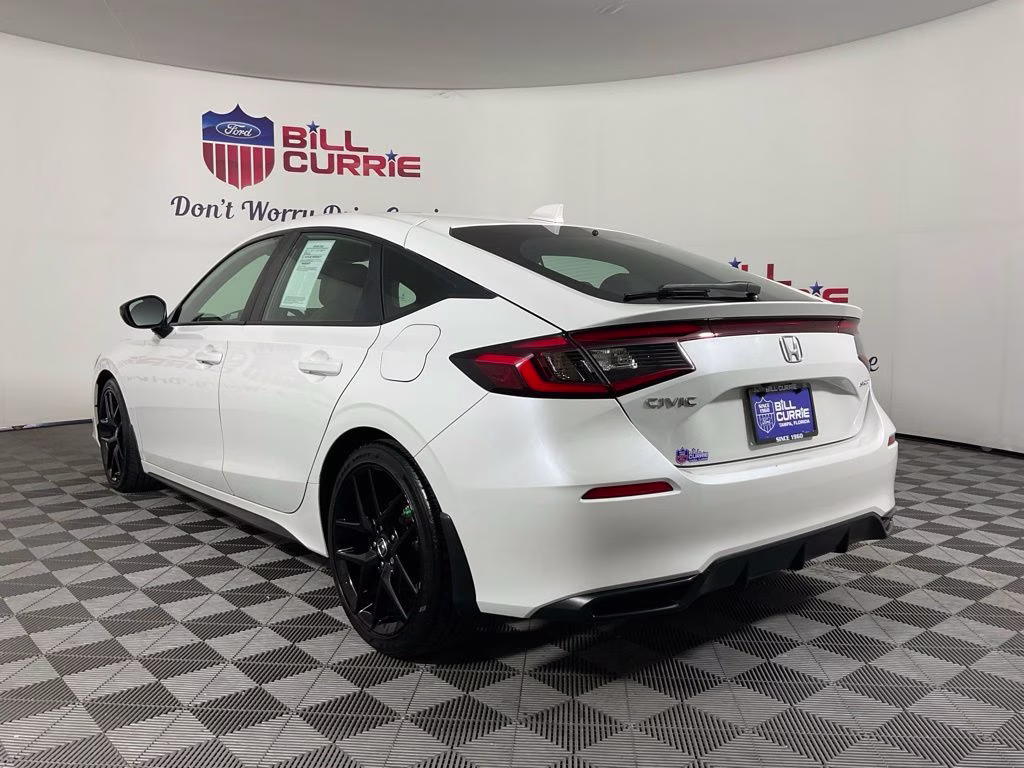 2024 Platinum White Pearl Honda Civic Sport FWD Hatchback