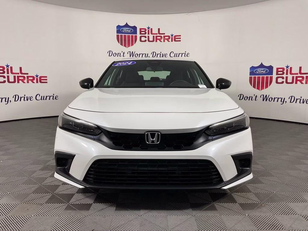 2024 Platinum White Pearl Honda Civic Sport FWD Hatchback