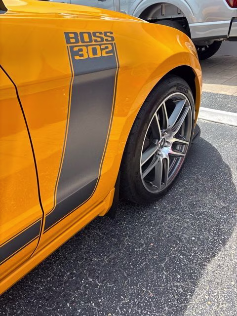 2013 Yellow Ford Mustang Boss 302 RWD Coupe