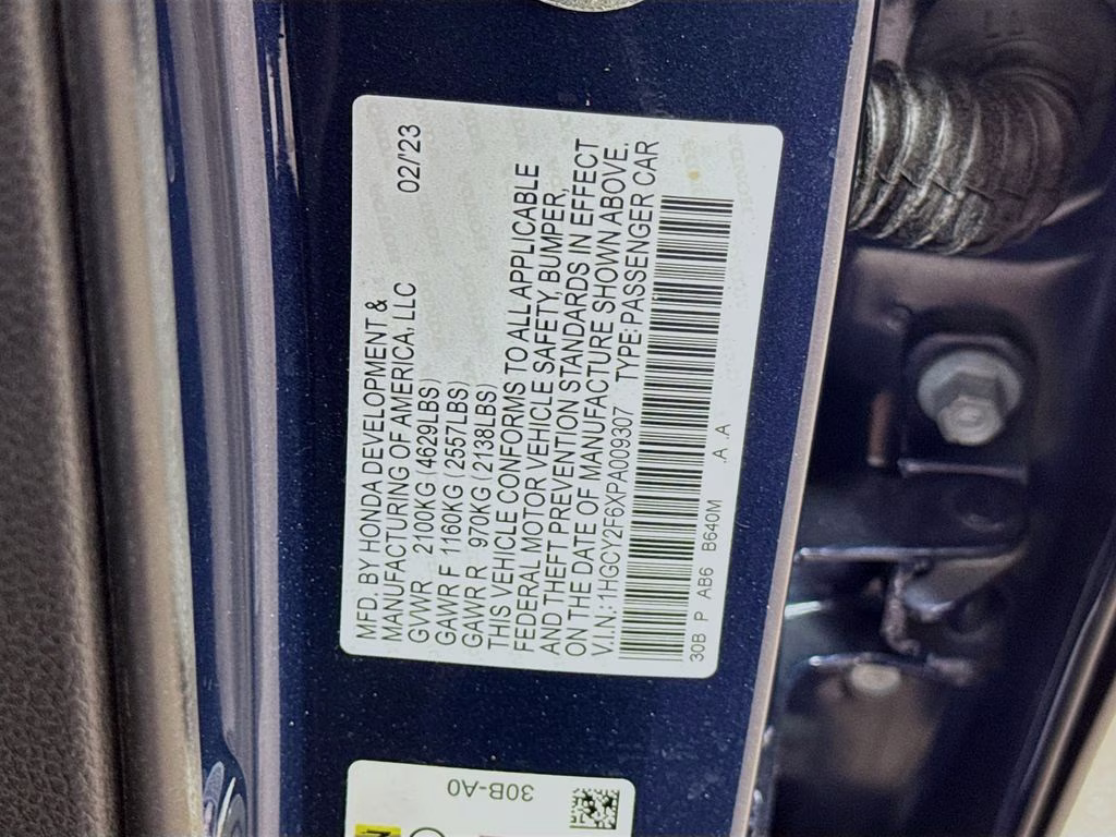 2023 Blue Honda Accord Hybrid EX-L FWD Sedan