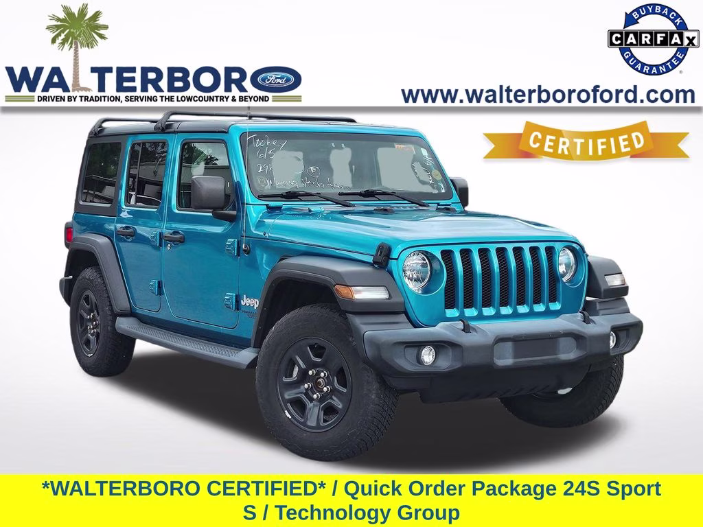 2019 Bikini Pearlcoat Jeep Wrangler Unlimited Sport S 4X4 SUV