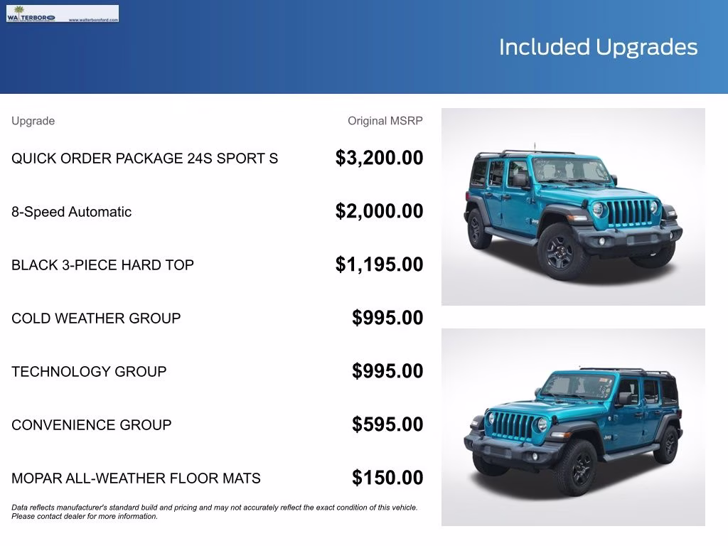 2019 Bikini Pearlcoat Jeep Wrangler Unlimited Sport S 4X4 SUV