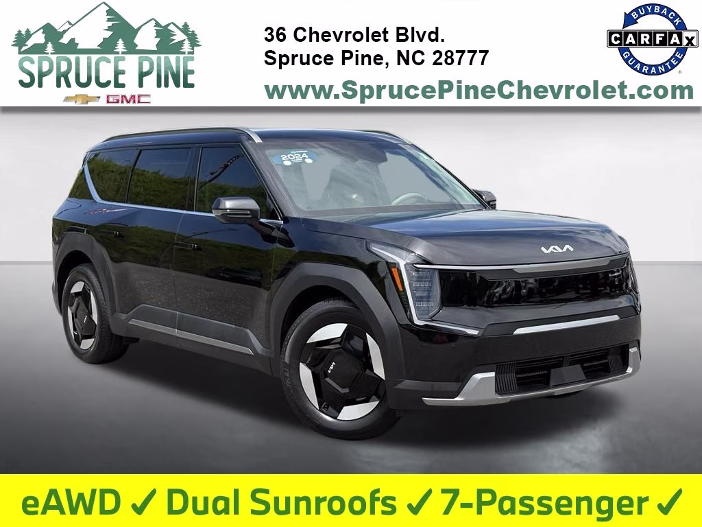 2024 Aurora Black Pearl Kia EV9 Wind AWD SUV