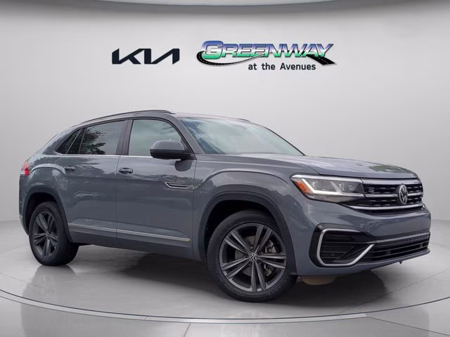 2021 Pure Gray Volkswagen Atlas Cross Sport 3.6L V6 SE w/Technology R-Line AWD SUV