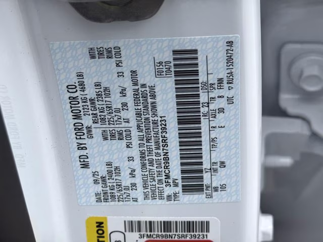 2025 Oxford White Ford Bronco Sport Big Bend 4X4 SUV