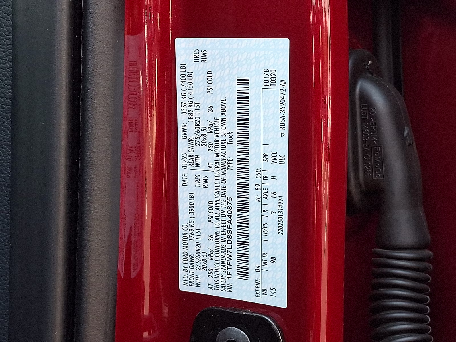 2025 Rapid Red Metallic Tinted Clearcoat - D4 Ford F-150 Platinum 4X4