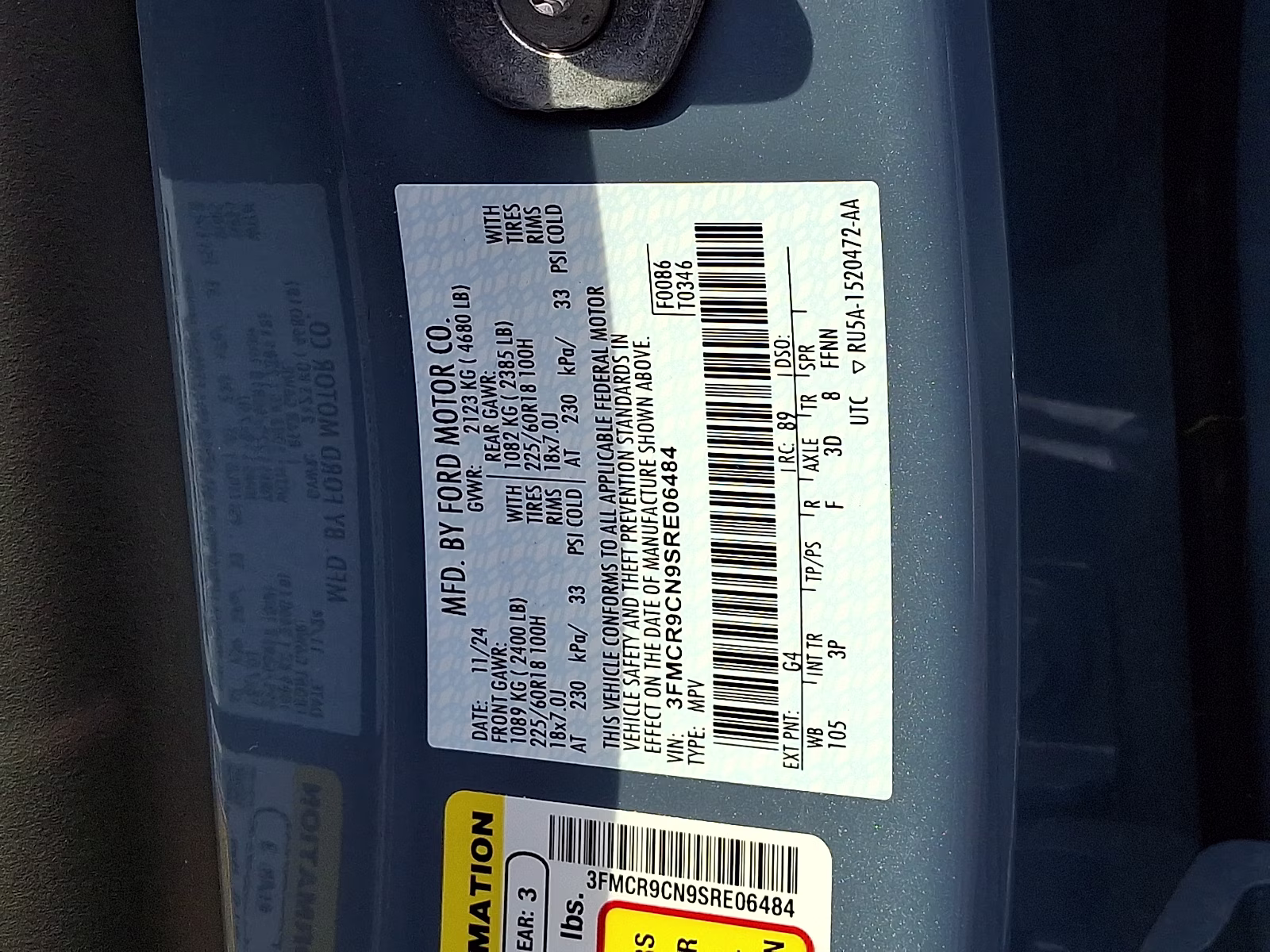 2025 Azure Gray Metallic Tri-Coat - G4 Ford Bronco Sport Outer Banks 4X4
