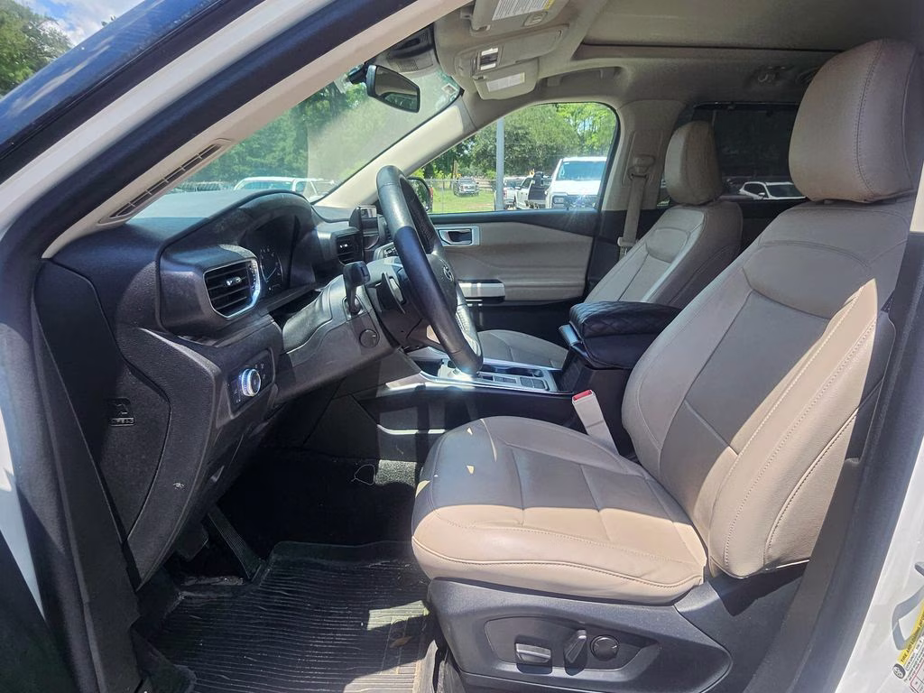 2021 Star White Metallic Tri-Coat Ford Explorer Limited RWD SUV