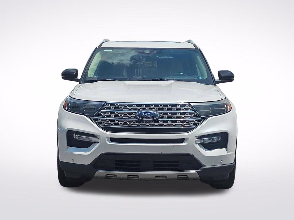2021 Star White Metallic Tri-Coat Ford Explorer Limited RWD SUV