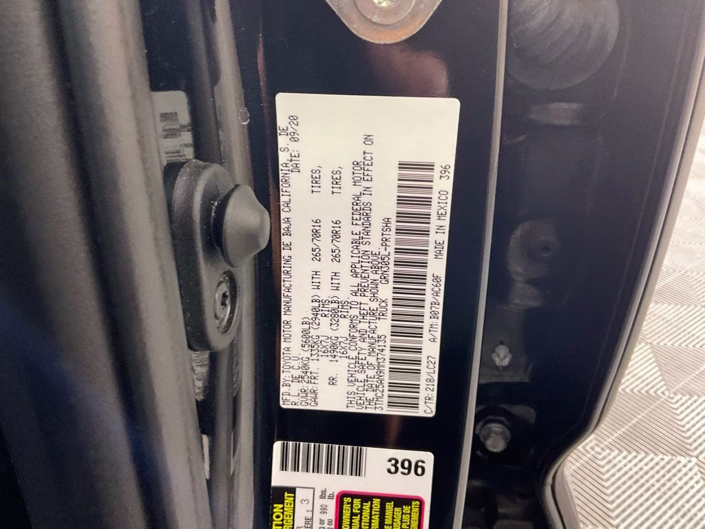 2021 Midnight Black Metallic Toyota Tacoma TRD Off-Road 4X4 Truck