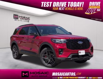 2026 Rapid Red Metallic Tinted Clearcoat Ford Explorer ST-Line 4X4 SUV