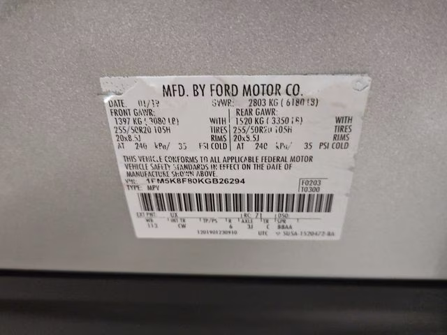 2019 Ingot Silver Metallic Ford Explorer Limited 4X4 SUV
