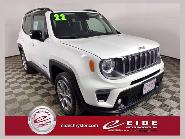 2022 Alpine White Clearcoat Jeep Renegade Limited 4X4 SUV