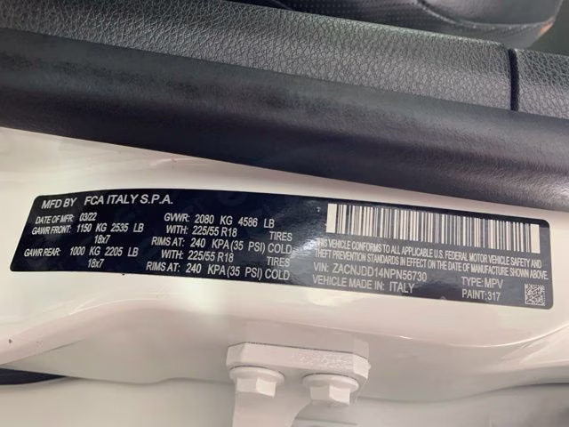 2022 Alpine White Clearcoat Jeep Renegade Limited 4X4 SUV