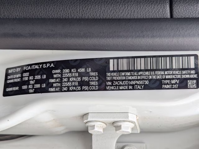 2022 Alpine White Clearcoat Jeep Renegade Limited 4X4 SUV