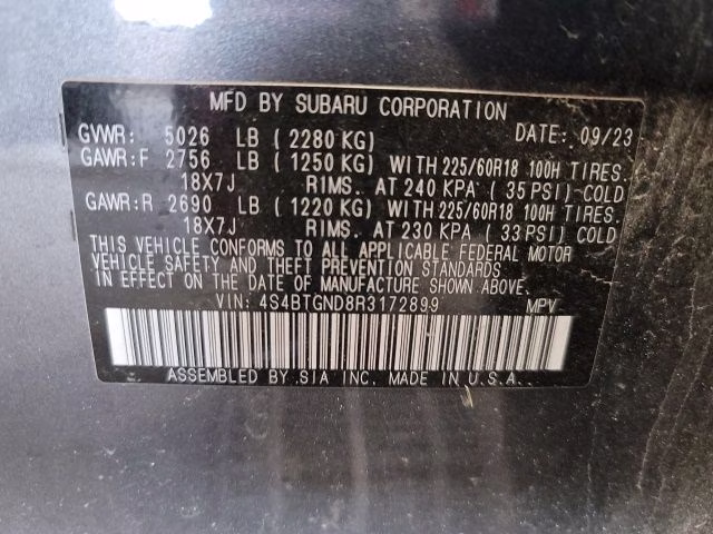 2024 Gray Subaru Outback Limited XT AWD SUV