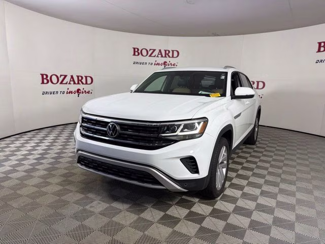 2021 Pure White Volkswagen Atlas Cross Sport 2.0T SE w/Technology FWD SUV