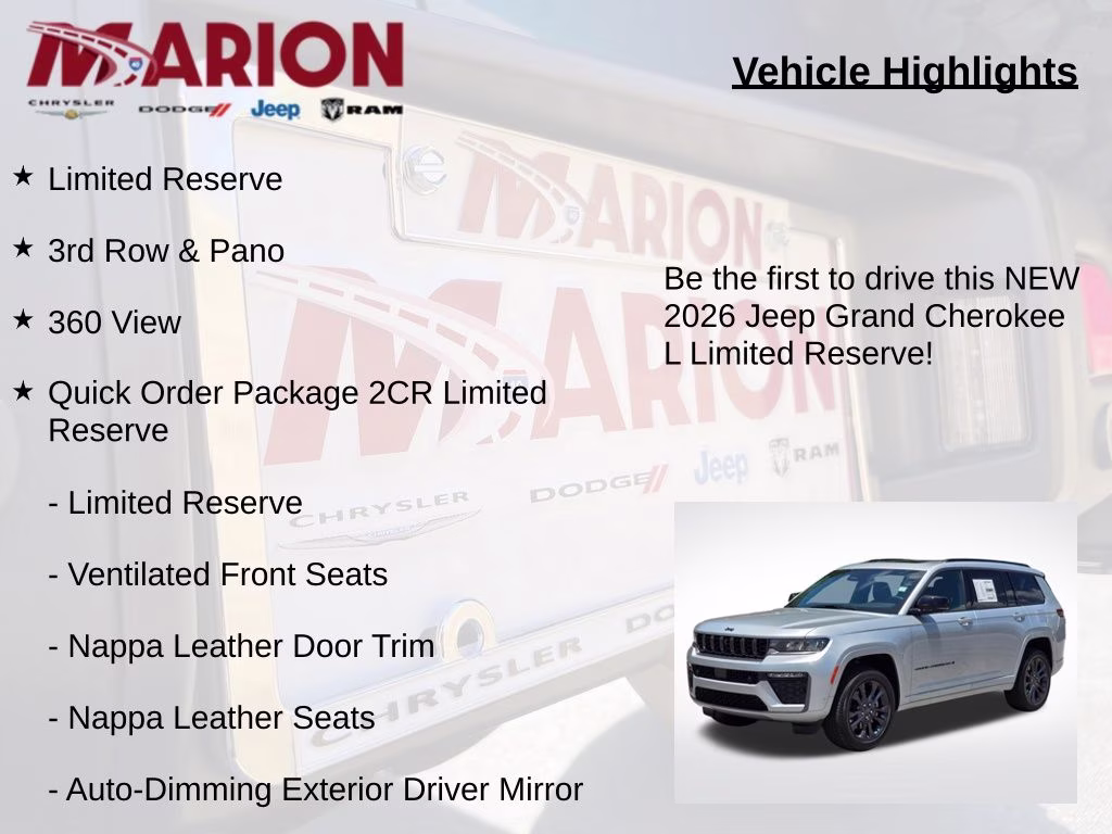 2026 Silver Zynith Jeep Grand Cherokee L Limited Reserve 4X4 SUV