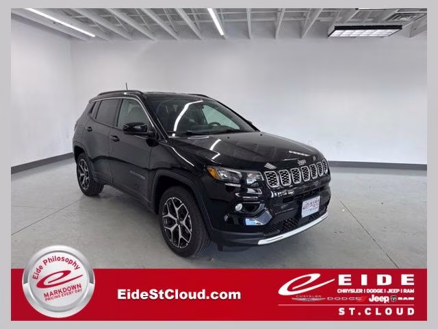 2026 Diamond Black Crystal Pearlcoat Jeep Compass Limited 4X4 SUV