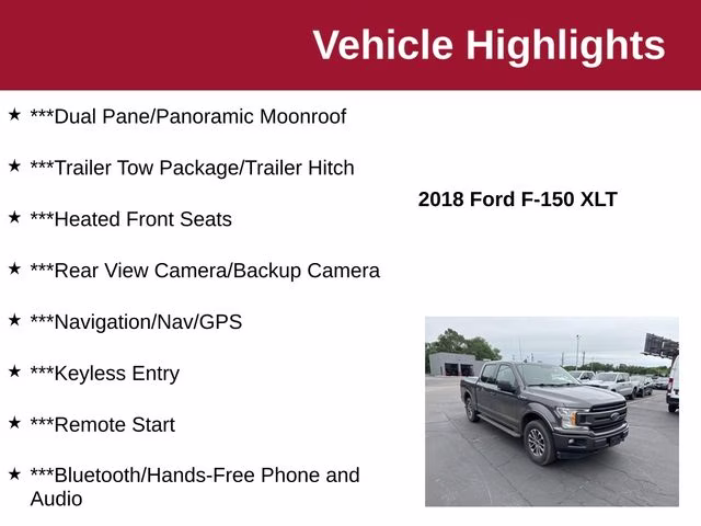 2018 Magnetic Metallic Ford F-150 XLT 4X4 Truck