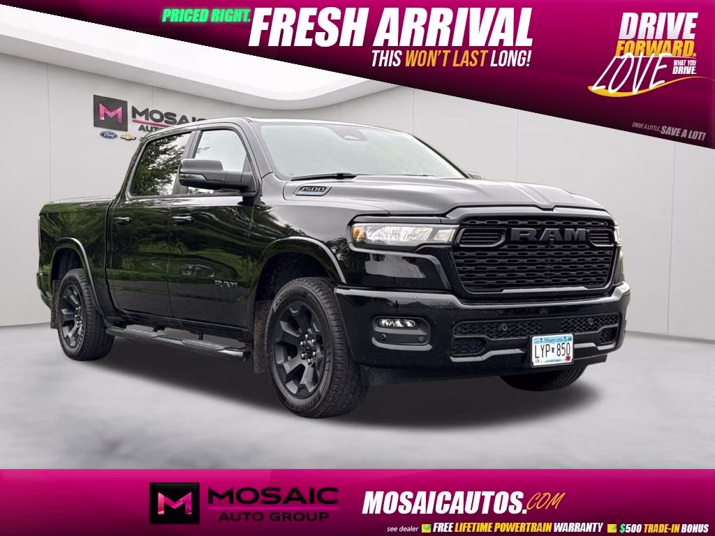 2025 Diamond Black Crystal Pearlcoat Ram 1500 Big Horn/Lone Star 4X4 Truck