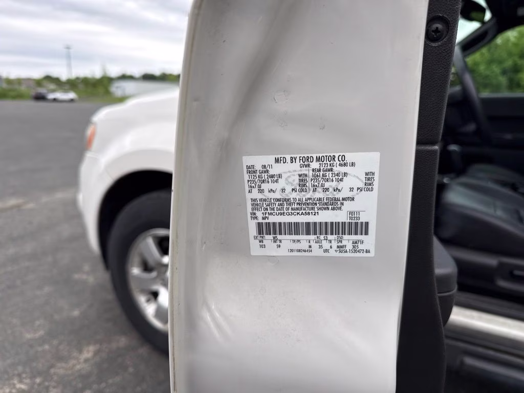 2012 White Suede Ford Escape Limited 4X4 SUV