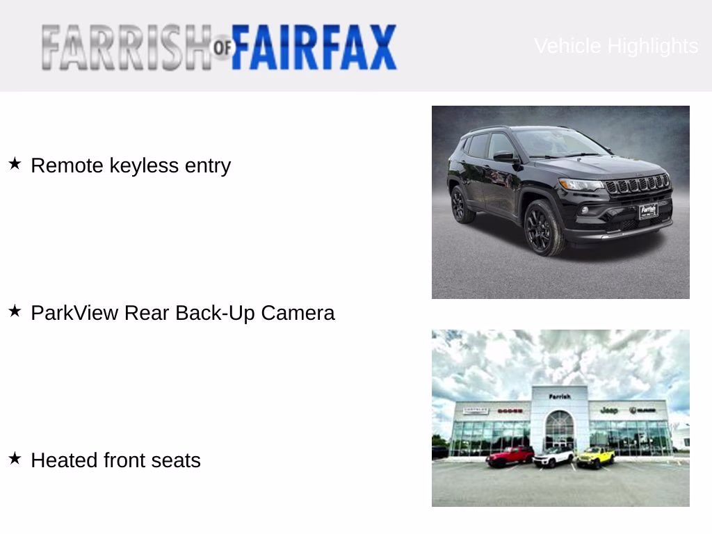 2026 Diamond Black Crystal Pearlcoat Jeep Compass Latitude 4X4 SUV
