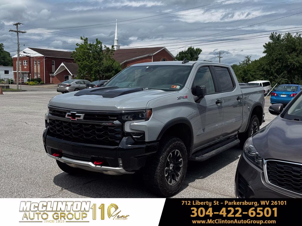 Slate Gray Metallic 2025 Chevrolet Silverado 1500 ZR2 Crew Cab 4WD Pickup Truck Four-Wheel Drive Automatic