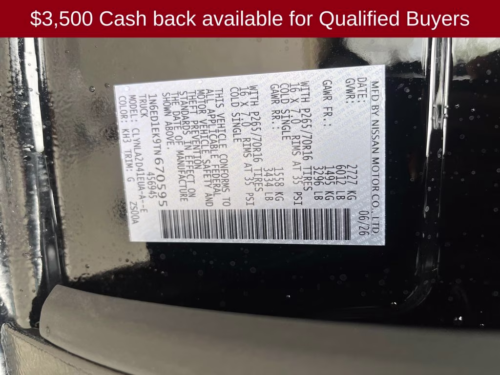 2026 Super Black Nissan Frontier S 4X4 Truck