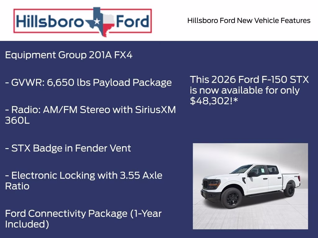 2026 Oxford White Ford F-150 STX 4X4 Truck