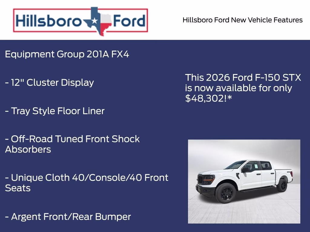 2026 Oxford White Ford F-150 STX 4X4 Truck