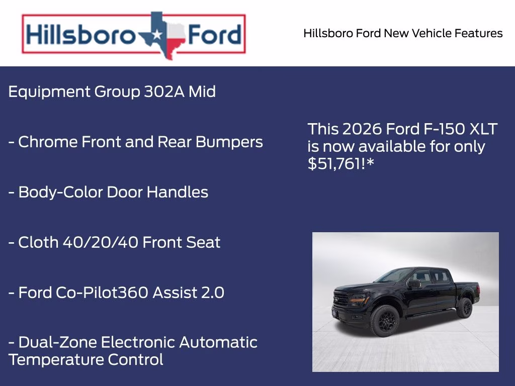 2026 Agate Black Metallic Ford F-150 XLT 4X4 Truck