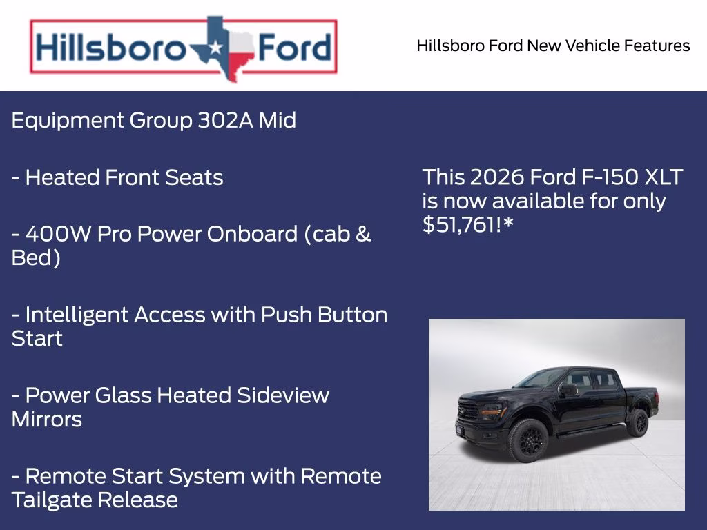 2026 Agate Black Metallic Ford F-150 XLT 4X4 Truck