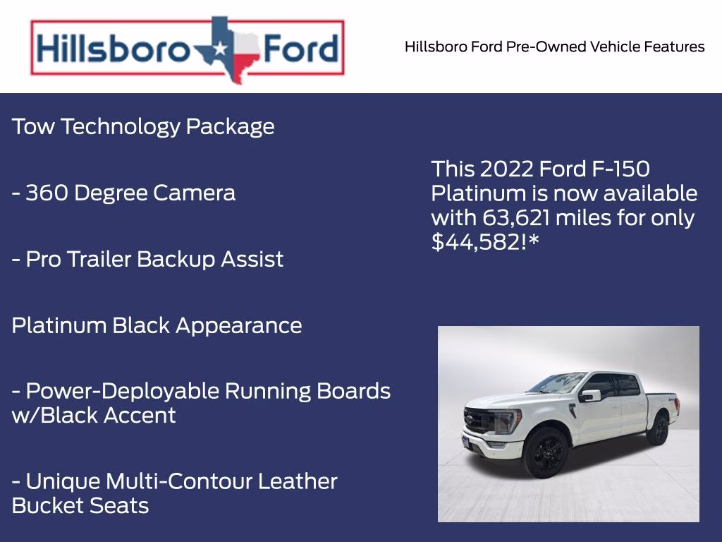 2022 Star White Metallic Tri-Coat Ford F-150 Platinum 4X4 Truck
