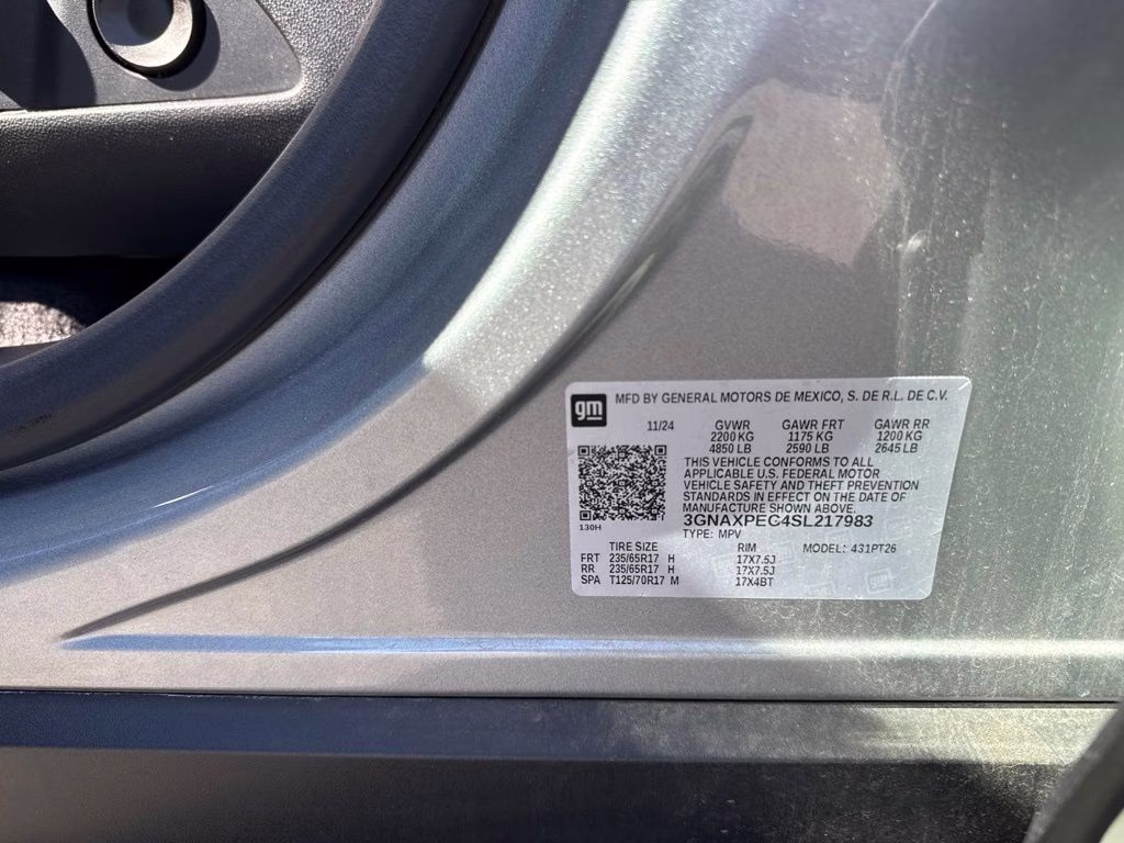 2025 Sterling Gray Metallic Chevrolet Equinox LT AWD SUV