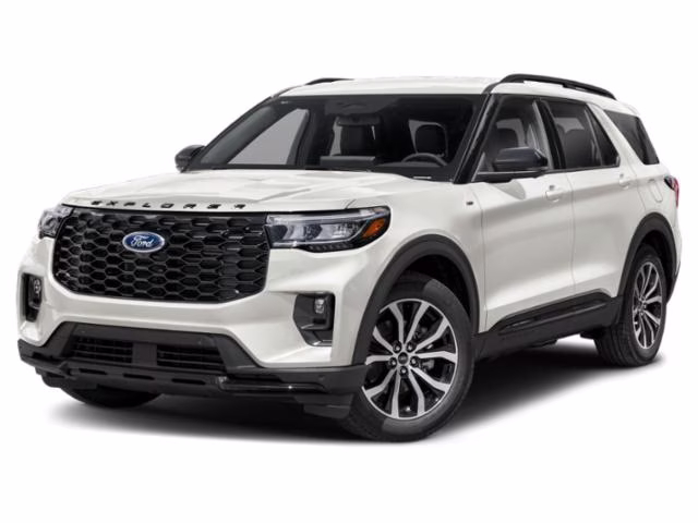 2026 Star White Metallic Tri-Coat Ford Explorer ST-Line RWD SUV