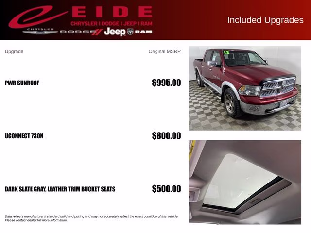 2012 Deep Cherry Red Crystal Pearlcoat Ram 1500 Laramie 4X4 Truck