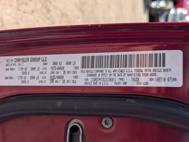 2012 Deep Cherry Red Crystal Pearlcoat Ram 1500 Laramie 4X4 Truck