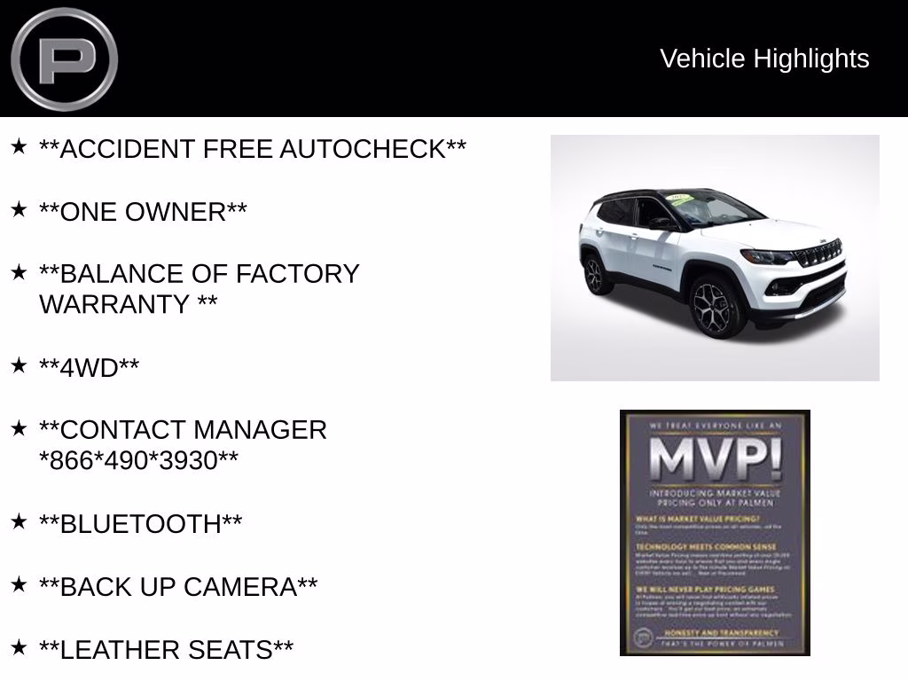 2025 Bright White Clearcoat Jeep Compass Limited 4X4 SUV
