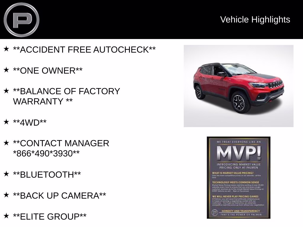 2025 Red Hot Pearlcoat Jeep Compass Trailhawk 4X4 SUV