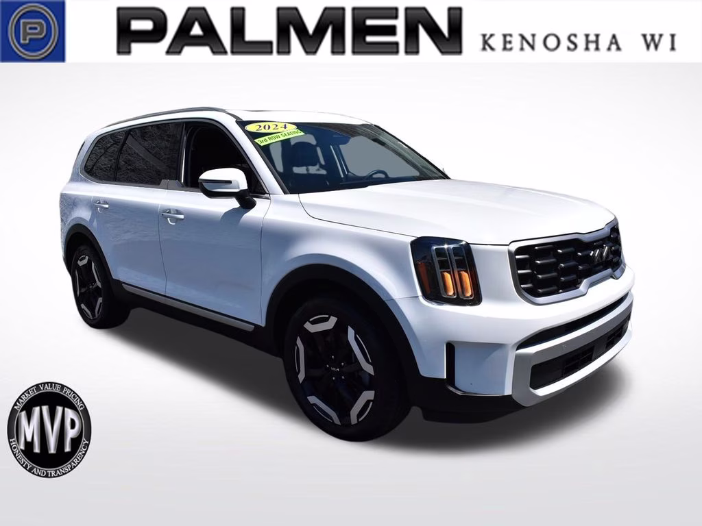 2024 Glacial White Pearl Kia Telluride S AWD SUV