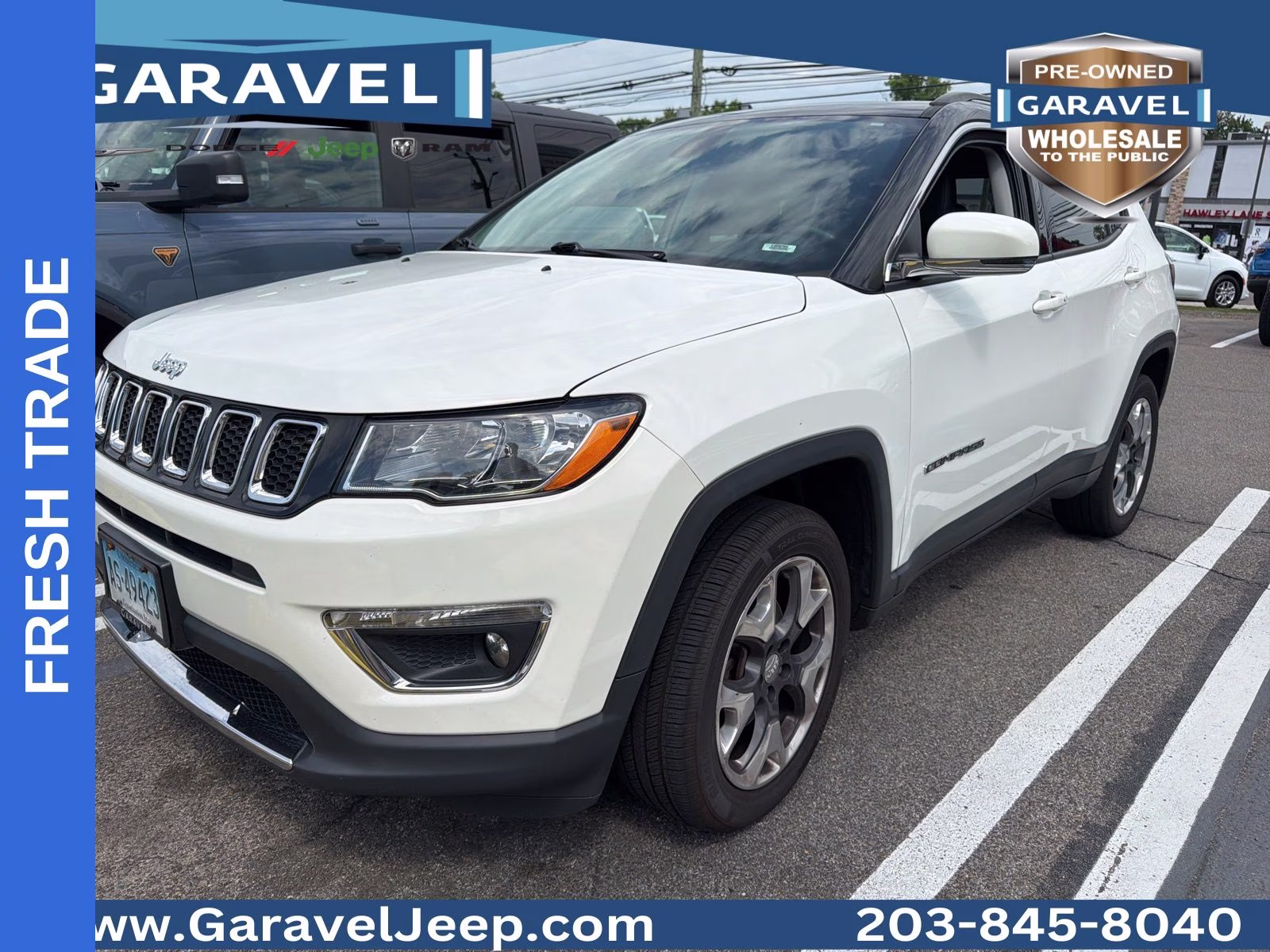 2019 White Clearcoat Jeep Compass Limited 4X4 SUV