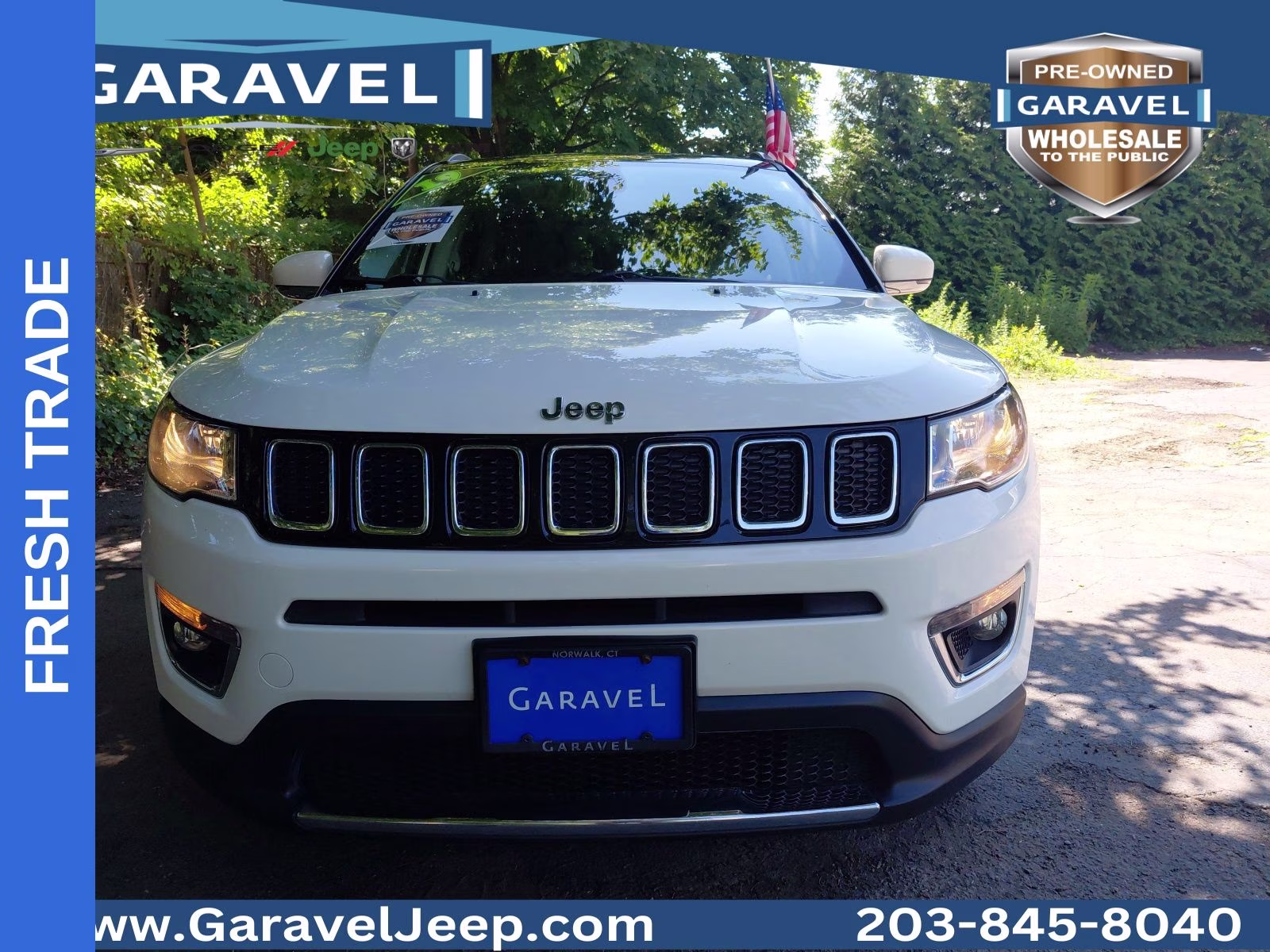 2019 White Clearcoat Jeep Compass Limited 4X4 SUV