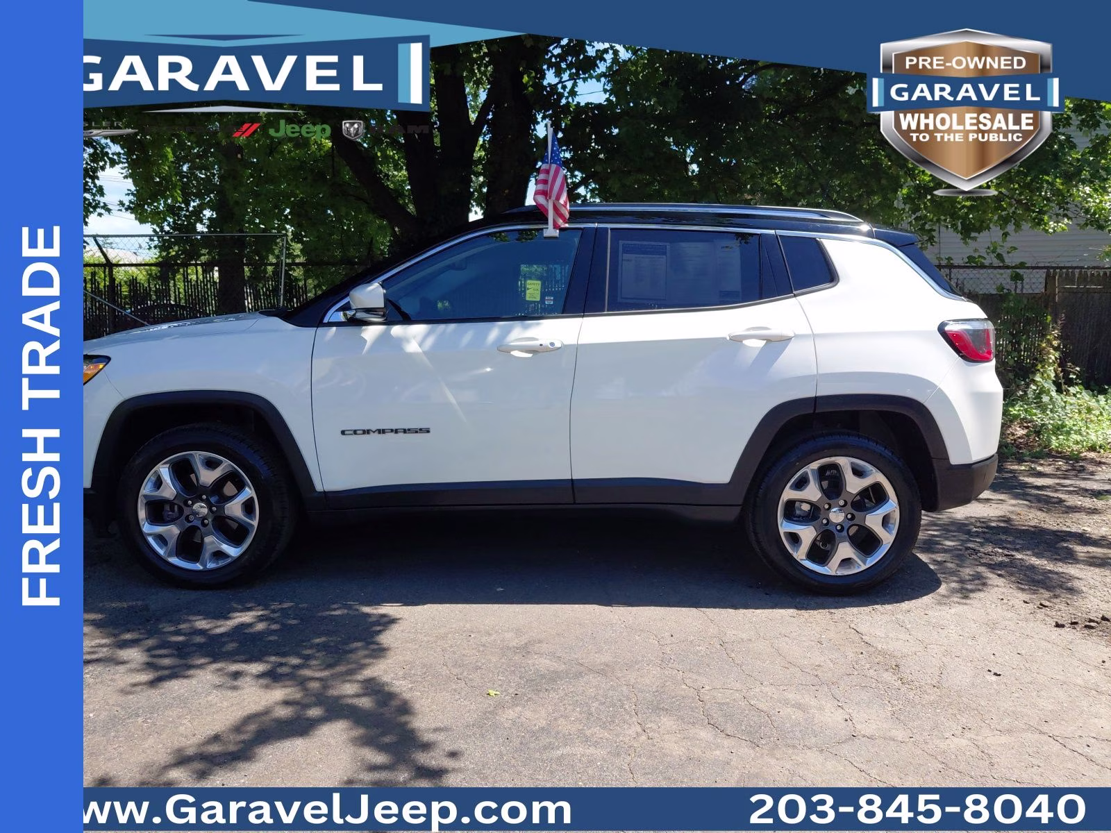 2019 White Clearcoat Jeep Compass Limited 4X4 SUV