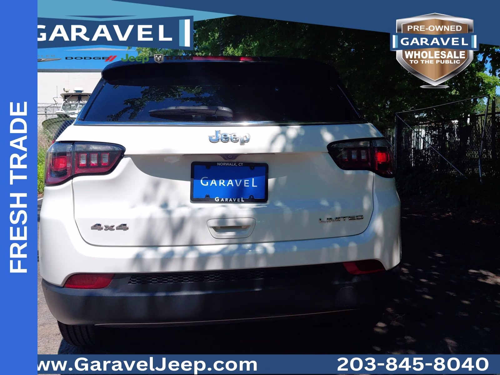 2019 White Clearcoat Jeep Compass Limited 4X4 SUV