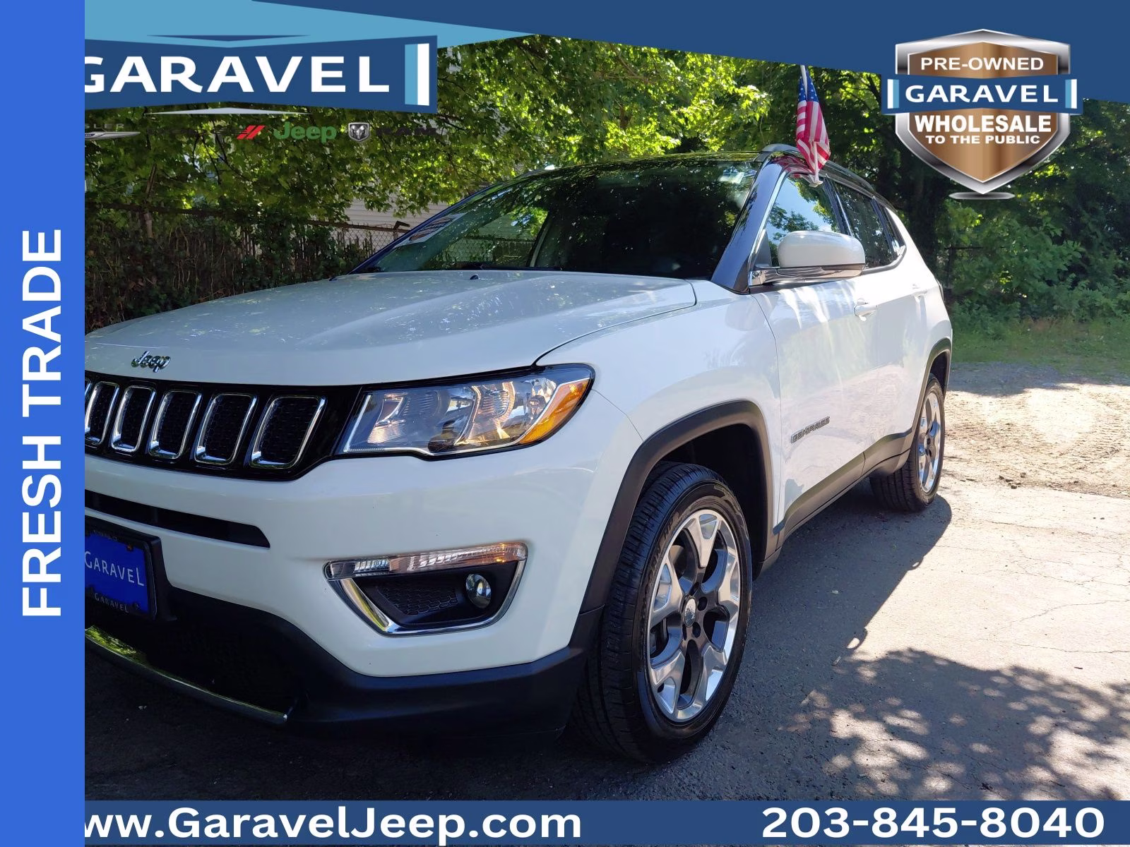 2019 White Clearcoat Jeep Compass Limited 4X4 SUV