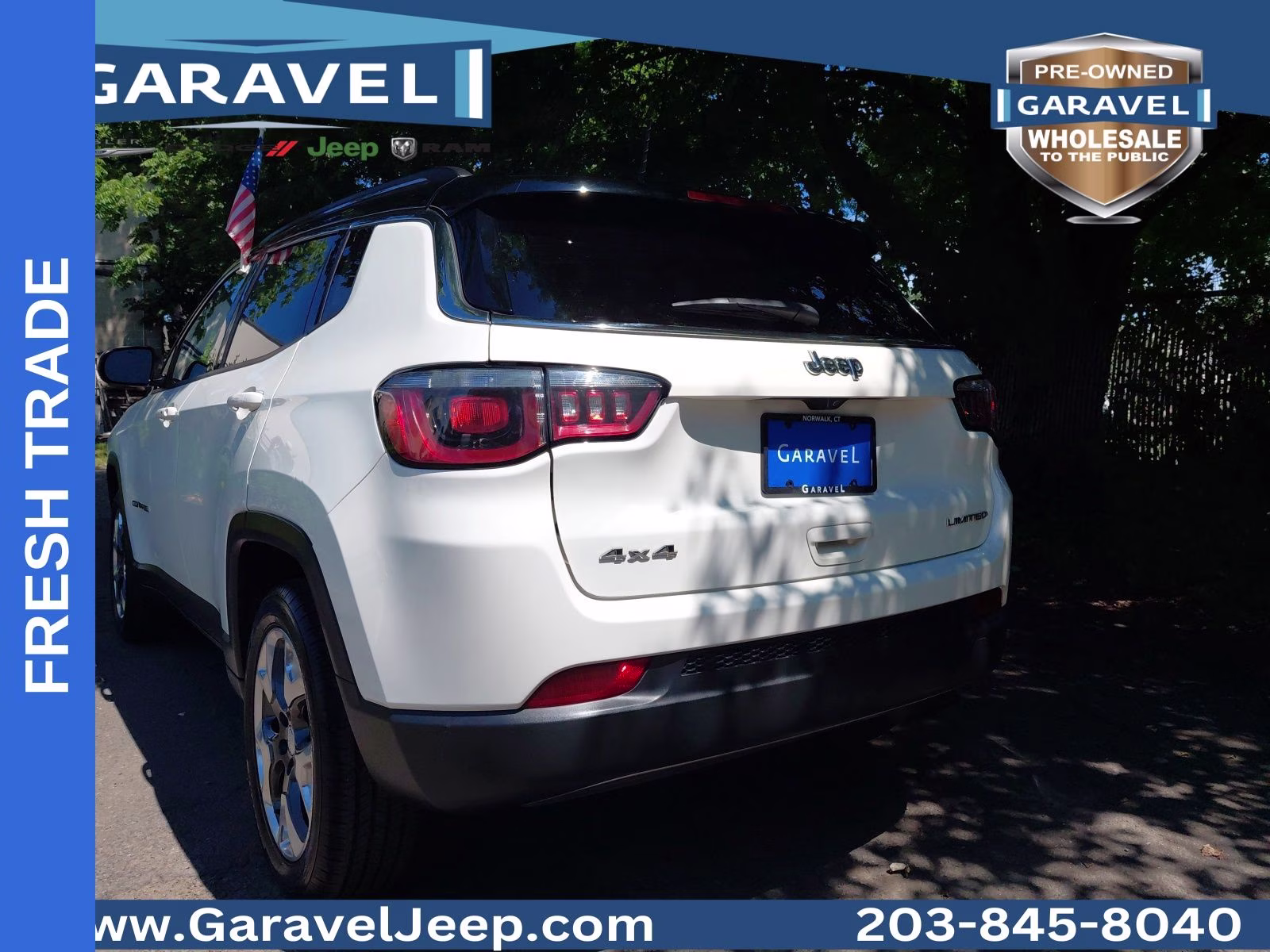 2019 White Clearcoat Jeep Compass Limited 4X4 SUV
