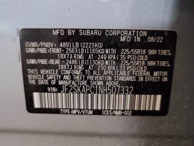 2022 Ice Silver Metallic Subaru Forester Limited AWD SUV